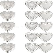 Unicraftale 304 Stainless Steel Locket Pendants, Photo Frame Charms for Necklaces, Heart, Stainless Steel Color, Tray: 21x21mm, 29x29x7mm, Hole: 2mm, 10pcs/box(STAS-UN0017-48P)