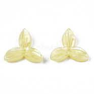 Opaque Acrylic Beads, 3-Petal Flower, Champagne Yellow, 20x22x4mm, Hole: 1.4mm(SACR-S273-32B)