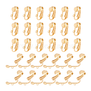30Pcs 304 Stainless Steel Clip-on Earrings Findings, with Loop, for Non-pierced Ears, Real 18K Gold Plated, 16x12x7.5mm, Hole: 1.8mm(STAS-UN0051-63)