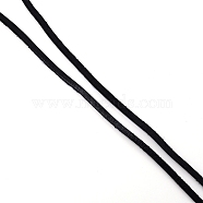 Flat Cowhide Cord, for Necklace & Bracelet Making Accessories, Black, 3x2mm(WL-SZC0002-01)