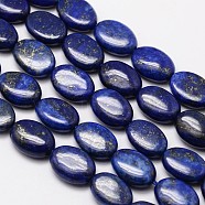 Natural Lapis Lazuli Oval Bead Strands, Dyed, 14x10x5mm, Hole: 1mm, about 28pcs/strand, 15.3 inch(G-M265-14x10mm-02)