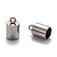 304 Stainless Steel Cord Ends, End Caps, Stainless Steel Color, 10x6mm, Hole: 2mm, Inner Diameter: 5mm(X-STAS-M242-03)