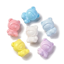 Baking Painted Opaque Acrylic Beads, Bear, Mixed Color, 29.5x22.5x19mm, Hole: 2.8mm(MACR-F080-20)