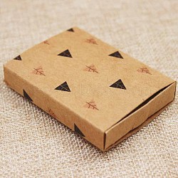 Kraft Paper Boxes and Necklace Jewelry Display Cards, Packaging Boxes, with Tree Pattern, BurlyWood, Folded Box Size: 7.3x5.4x1.2cm, Display Card: 7x5x0.05cm(CON-L016-B02)
