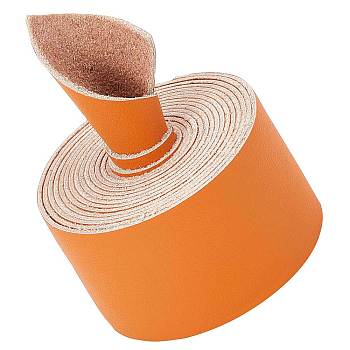 Flat Microfiber Imitation Leather Cord, Garment Accessories, Orange, 37x1.5mm, about 2.19 Yards(2m)/Roll