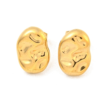 Oval 304 Stainless Steel Ear Studs, Stud Earrings for Women, Golden, 14x10mm