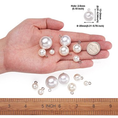 Mega Pet 70Pcs 7 Style Resin & Plastic Imitation Pearl Pendants/Shank Buttons(BUTT-MP0001-01)-3