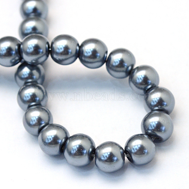 Baking Painted Pearlized Glass Pearl Round Bead Strands(HY-Q003-4mm-12)-4