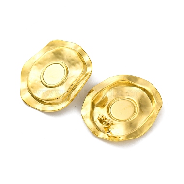 Ion Plating(IP) 304 Stainless Steel Flat Round Stud Earrings(EJEW-K295-19G)-2