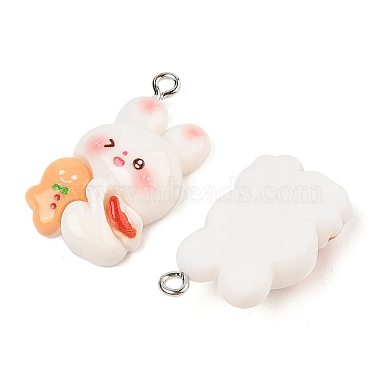 pendentifs en résine opaque thème lapin de Noël(RESI-S08-04B)-2