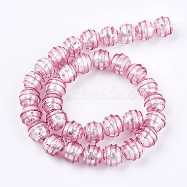13mm HotPink Round Silver Foil Beads