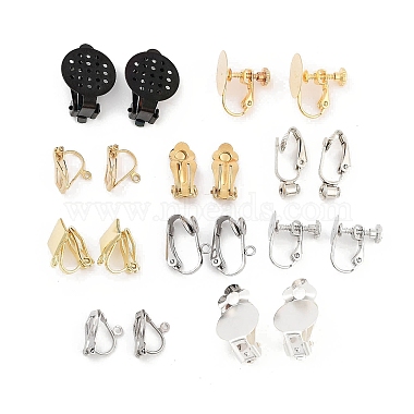 Mixed Color Mixed Shapes Stainless Steel Clip-on Earring Findings