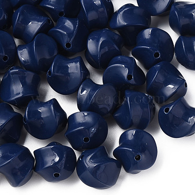 Prussian Blue Twist Acrylic Beads