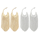 2 Pairs 2 Colors Alloy Tassel Stud Earrings(EJEW-AN0004-75)-1