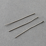 Tarnish Resistant 304 Stainless Steel Flat Head Pins, Stainless Steel Color, 35x0.7mm, 21 Gauge, Head: 1.5mm(X-STAS-R046-35mm)