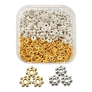 400Pcs 2 Colors Tibetan Style Alloy Spacer Beads, Lead Free & Cadmium Free, Granulated Beads, Golden & Silver, 4x1.5mm, hole: 1mm, 200pc/colors(TIBEB-YW0001-05)