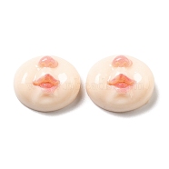 Opaque Resin Decoden Cabochons, Mouth, PeachPuff, 18~19x20x9~10mm(CRES-Z009-01A)