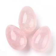 Natural Rose Quartz Pendants, Easter Egg Stone, 39.5x25x25mm, Hole: 2mm(G-P438-E-03)