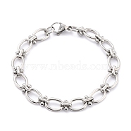 304 Stainless Steel Link Chain Bracelet for Men Women, Stainless Steel Color, 7-7/8 inch(20cm)(BJEW-Z011-20P)