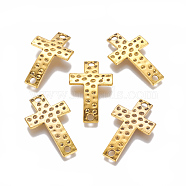 Alloy Hammered Cross Links connectors, Cadmium Free & Nickel Free & Lead Free, Antique Golden, 36x22x4mm, Hole: 3mm(X-PALLOY-AD49200-AG-FF)