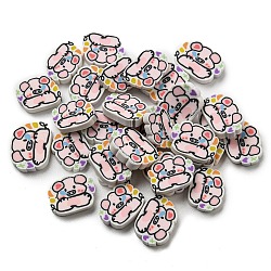 Handmade Polymer Clay Beads, No Hole, Pig, 8.5x11x2mm, about 2173pcs/500g(CLAY-P003-15B)