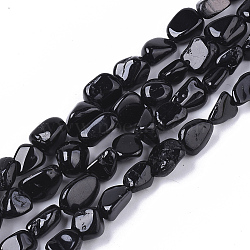 Natural Black Tourmaline  Beads Strands, Nuggets, Tumbled Stone, 5~11x5~8x3~6mm, Hole: 0.8mm, about: 52~56pcs/Strand, 15.94 inch(40.5cm)(X-G-S363-027)