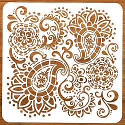 PET Hollow Out Drawing Painting Stencils, for DIY Scrapbook, Photo Album, Floral, 300x300mm(DIY-WH0405-0058)