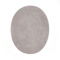 Flocky Cloth Fabric Appliques Iron On Patches, For Costume Accessories, Oval, Light Grey, 140x110x0.5mm(DIY-WH0081-03C)