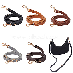 5Pcs 5 Colors Adjustable PU Imitation Leather Bag Straps, with Zinc Alloy Swivel Eye Bolt Snap Hook, for Crossbody Bag, Mixed Color, 110~125x1.2cm, 1pc/color(FIND-CA0005-03)