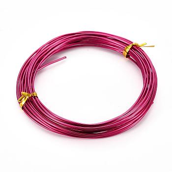 Round Aluminum Craft Wire, for Beading Jewelry Craft Making, Medium Violet Red, 18 Gauge, 1mm, 10m/roll(32.8 Feet/roll)