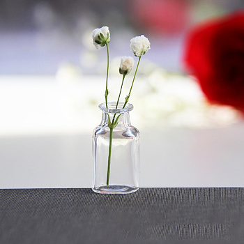 Transparent Miniature Glass Vase Bottles, Micro Landscape Garden Dollhouse Accessories, Photography Props Decorations, Clear, 14x28mm
