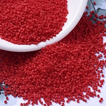 MIYUKI Delica Beads, Cylinder, Japanese Seed Beads, 11/0, (DB0753) Matte Opaque Red, 1.3x1.6mm, Hole: 0.8mm, about 20000pcs/bag, 100g/bag