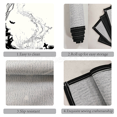 Mantel rectangular con mantel de lino y algodón con estampado temático de Halloween(AJEW-WH0196-008)-3