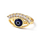 Lampwork Evil Eye Open Cuff Ring with Clear Cubic Zirconia(RJEW-L104-02G-03)-2