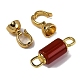 Rack Plating Brass and carnelian Flod Over Clasps(KK-B103-06G)-2