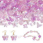 3 Bag DIY Jewelry Making Finding Kit, Including Acrylic Beads/Pendants, Mixed Shape, Purple, 5~40x5~30x2~9mm, Hole: 1~4mm(MACR-TA0001-67B)