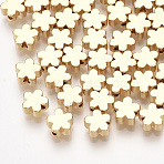 Brass Beads, Flower, Real 18K Gold Plated, 6x6x3mm, Hole: 1mm(KK-S348-427)