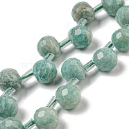 Natural Amazonite Beads Strands, Faceted, Top Drilled, Teardrop, 10x8mm, Hole: 1mm, about 38pcs/strand, 15.55~16.142''(39.5~41cm)
(G-H297-B07-02)