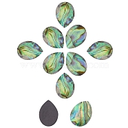 30Pcs Paua Shell Cabochons, Teardrop, Green, 10x8x1mm(SSHEL-FH0001-17)