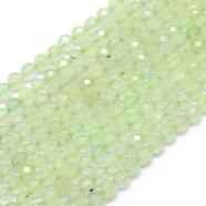 Natural Prehnite Beads Strands, Faceted, Round, 3mm, Hole: 0.5mm, about 113pcs/strand, 15.35 inch(39cm)(G-E411-25-3mm)