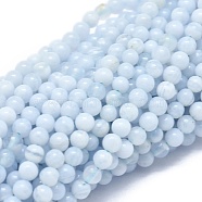 Natural Blue Lace Agate Beads Strands, Round, 2mm, Hole: 0.5mm, about 195pcs/strand, 15.35 inch(39cm)(G-A177-04-09)