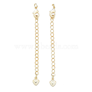 Brass Chain Extender, with Chain and Lobster Claw Clasps, Nickel Free, Real 14K Gold Plated, 71mm(X-KK-N259-13)