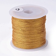 9-Ply Metallic Thread, Embroidery Thread, for Jewelry Making, Round, Goldenrod, 0.6mm, about 36.09 Yards(33m)/Roll(OCOR-G012-01C-01)