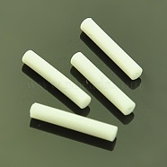 Plastic Ear Nuts, Earring Backs, White, Plastic, 13x2mm, Hole: 0.5mm(FIND-E003-08)