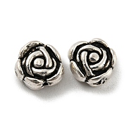 Tibetan Style Alloy Beads, Lead Free & Cadmium Free, Flower, Antique Silver, 6.5x7x4mm, Hole: 1.2mm, about 1666pcs/1000g(PALLOY-F307-03AS)