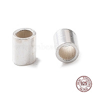 925 Sterling Silver Spacer Tube Beads, Column, Silver, 2x1.5mm, Hole: 1mm, about 588pcs(10g)/bag(STER-Z006-01C-S)