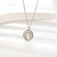 Elegant Stainless Steel Lion Pendant Necklace for Women's Daily Wear(OB1738-2)