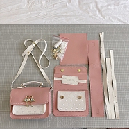 DIY Imitation Leather Flamingo Buckle Crossbody Lady Bag Making Kits, Handmade Shoulder Bags Sets for Beginners, Light Coral, Finish Product: 17x25x7cm(PW-WG40888-03)