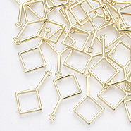 Alloy Pendants, Rhombus, Light Gold, 29x17x2mm, Hole: 1.6mm(PALLOY-T067-133LG)