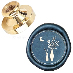 Wax Seal Brass Stamp Head, for Wax Seal Stamp, Flower Pattern, 25x14.5mm(AJEW-WH0209-562)